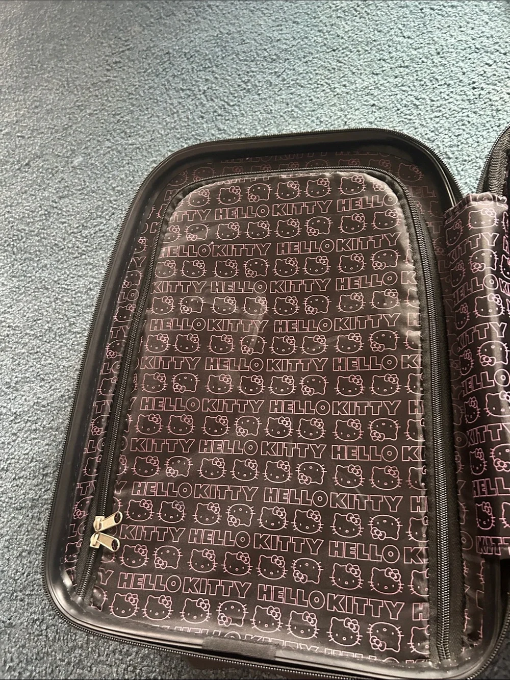 Hello Kitty Black Pink Kids Rolling Carry-On Luggage